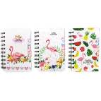 Блокнот на спирали А6 57л. 5 разделов Фламинго микс 6045