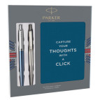 Ручка шариковая Parker 16972b18 Waterloo Blue +  блокнот, Набор подарочный