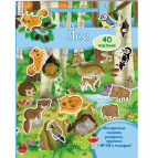 Книжка-аппликация 20,5*25,6см Пегас 10л. Моя первая книга наклеек, Лес (рус) 471055