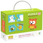 Пазлы dodo на 2 элемента Зверята и их домики 12 штук 13*6,5см 300117