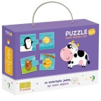 Пазлы dodo на 2 элемента Кто что ест 12 штук 13*6,5см 300118