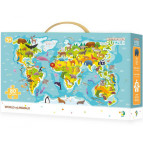 Пазлы dodo 80 элементов Карта мира, животные 31*45см 300133