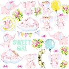 Набор карточек - картинок для декорирования Фабрика Декора Little elephant 02030