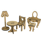 Заготовка для декорирования Фабрика Декора (ДВП 3мм) для оформления шедоубокса, №54 Набор мебели FDSBK-54