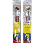 Набор кистей 3шт Royal-Art нейлон, плоские овал/скошенные RA-7689/7690