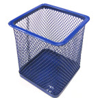 Стакан для ручек Металл Сетка Синий 70*70*95мм 4031S