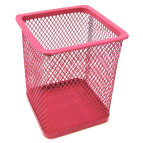 Стакан для ручек Металл Сетка Розовый 70*70*95мм 4031S