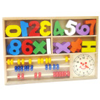 Счеты + набор цифр и часы в пенале 3902