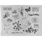 Штампы силиконовые Фабрика Декору набор 13*17см Happy Easter 16шт FDSS-0047