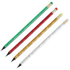 Карандаш простой графитный Sultani черное дерево, круглые Kioto с ластиком HB, ассорти ST-6154