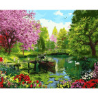 Картина раскраска по  номерам на холсте 40*50см  Mariposa Q2196 Вишневый сад