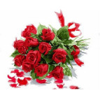 Картина раскраска по  номерам на холсте 40*50см Babylon VP799 Букет алых роз