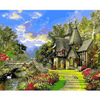 Картина раскраска по  номерам на холсте 40*50см Babylon VP1155 Дом с башенками