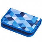 Пенал 1 отделение с 2 отворотами с наполнением Herlitz 50021031 Cubes Blue 31 предмет