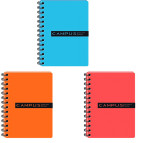 Блокнот на спирали А6 120л. Офорт Campus пластиковая обложка 3 раздела PB63120-810