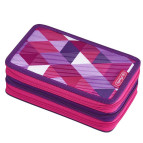 Пенал 3 отделения с наполнением Herlitz 50021062 Cubes Pink 31 предмет