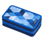 Пенал 3 отделения с наполнением Herlitz 50021093 Cubes Blue 31 предмет