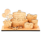 Заготовка для декорирования Rosa Talent (фанера) набор на подставке Прздничная композиция-1 27*8*15 см 288827