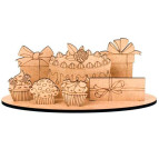 Заготовка для декорирования Rosa Talent (фанера) набор на подставке Праздничная композиция-2 28*10,5*11,4см 288828