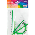 Линейки-набор 4пр  Kite с линейкой 15см (салатовая полоса) К17-280-09