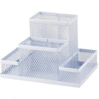 Подставка канцелярская металл сетка Axent 155x103x100мм белая 2117-21-A