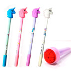 Ручка гелевая с насадкой Единорог и штампиком, ассорти, синяя №668