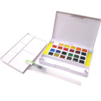 Краски акварельные Joyko набор 24цв. в кюветах + кисть с резервуаром WC-2001