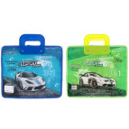 Папка-портфель 30*34см Kidis пластик на молнии 7171 Sport Car