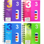 Блокнот на спирали А6 120л. пластиковая обложка 4 раздела Лидер 8803