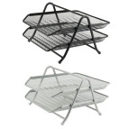 Лоток для бумаги горизонтальный металлический Сетка 2-ярусный Axent 2121-A