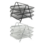 Лоток для бумаги горизонтальный металлический Сетка 3-ярусный Axent 2122-A