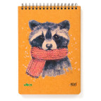 Блокнот на спирали А5 70л. Kirisketch картон 2мм, Енот 770525