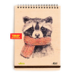 Блокнот на спирали А5 70л. Kirisketch Дерево, Енот 770372