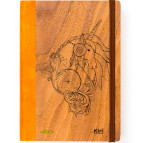 Блокнот А5 96л. Kirisketch Дерево - кожа, Единорог 7706**