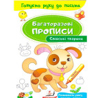 Тетрадь-пропись 16,5*24см Пегас 4л. Многоразовые прописи, Домашние животные (рус) 474261