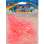 Резинки для плетения Rainbow Loom Bands 200шт. однотонные Малиновые 8351 +крючок