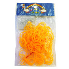 Резинки для плетения Rainbow Loom Bands 200шт. однотонные Оранжевые 8352 +гачок