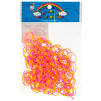 Резинки для плетения Rainbow Loom Bands 200шт. зебра Малиново-желтые 8359 +крючок