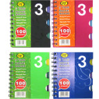 Блокнот на спирали А6 100л. пластиковая обложка 4 раздела Sat PP-A6-3