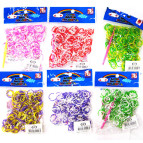 Резинки для плетения Rainbow Loom Bands 200шт. 1/2 Цвет в ассортименте +крючок RB-200-9