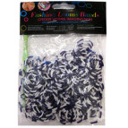 Резинки для плетения Rainbow Loom Bands 200шт. зебра Цвет в ассортименте +крючок RB-200-8