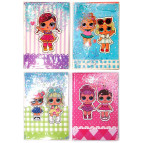 Блокнот А5 100л обложка с жидкостью и паетками, кукла №7