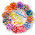 Резинки для плетения Tukzar Rainbow Loom Bands 500шт.зебра Ассорти микс +крючок AN-28