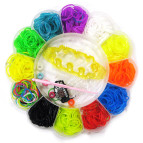 Резинки для плетения Tukzar Rainbow Loom Bands 500шт.однотонные Ассорти микс +крючок AN-11