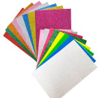 Фоамиран (Китай) А4 (20*30см) LKC Флексика 2мм набор 8л. с блестками на клеевой основе 0266-8