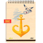 Блокнот на спирали А5 70л. Kirisketch Дерево, Одесса, якоря 7710**