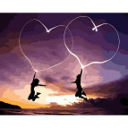 Картина раскраска по  номерам на холсте 40*50см Babylon VP1224 Влюбленные сердца