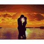 Картина раскраска по  номерам на холсте 40*50см Babylon VP1226 Влюбленные на закате
