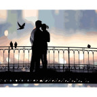 Картина раскраска по  номерам на холсте 40*50см Babylon VP1228 Свидание на закате