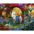 Картина раскраска по  номерам на холсте 40*50см Babylon VP1233 Леди и единорог